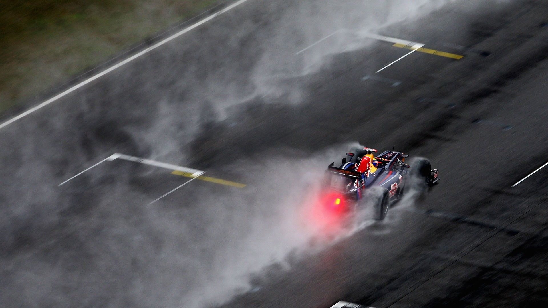 Red Bull in the rain